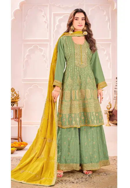 Khas 4474 A To C Chinon Chiffon Surat Readymade Pakistani Sharara Suits Wholesale Market